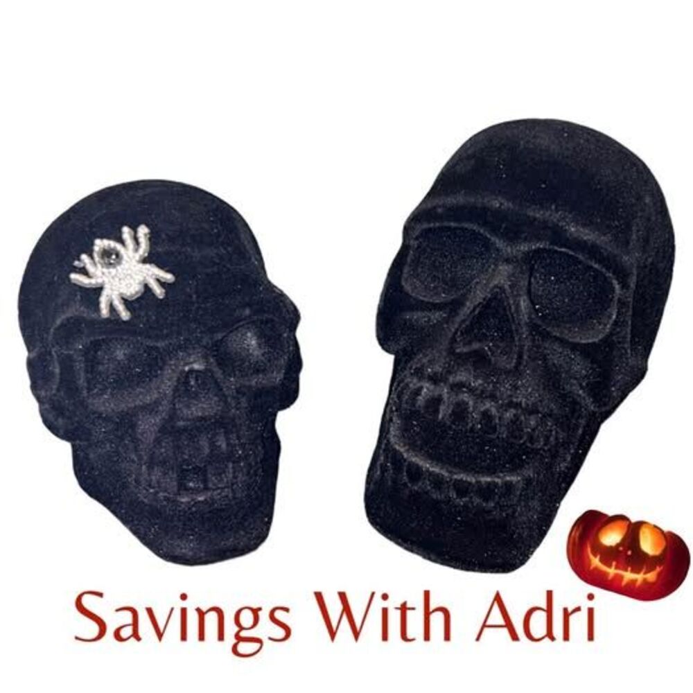 2x Halloween Decorations Skeletons Black Velvet
